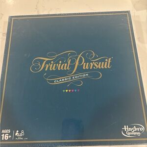 Hasbro Trivial Pursuit Game with Blue and Gold Design
